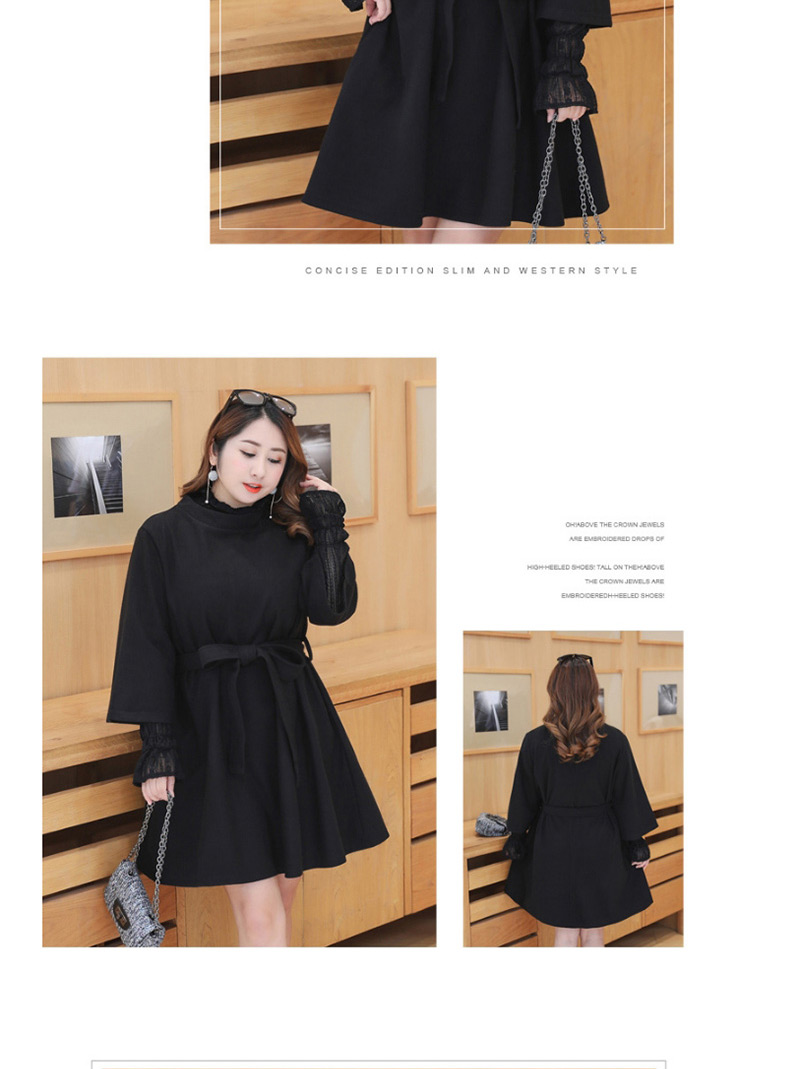 Fashion Black Bowknot Decorated Long Sleeves Dress(2pcs),Long Dress