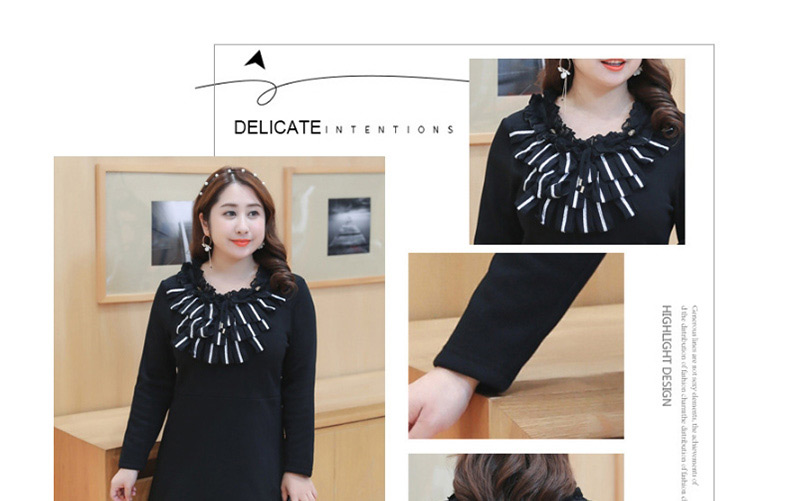 Fashion Black Round Neckline Design Simple Dress,Long Dress