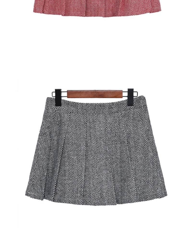 Fashion Gray Pure Color Decorated Large Skirt,Skirts