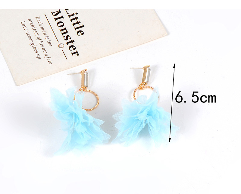 Fashion Pink Flower Decorated Pure Color Earrings,Drop Earrings
