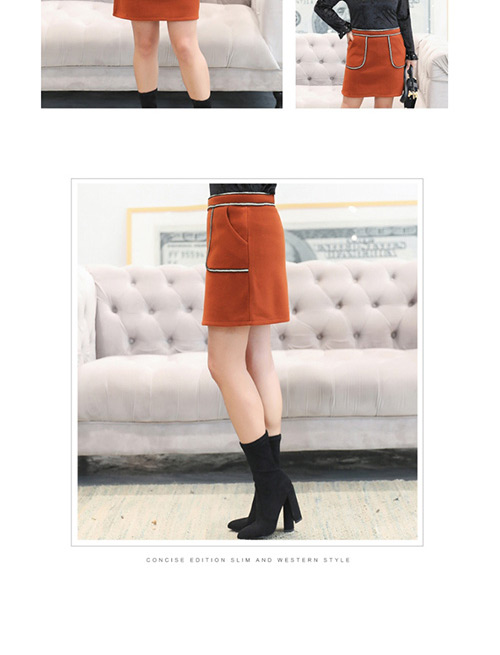 Trendy Black Lines Pattern Decorated Simple Skirt,Skirts
