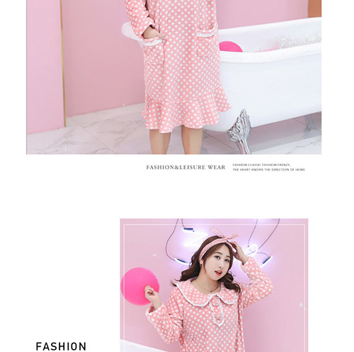 Trendy Pink Dots Pattern Decorated Leisure Dress,Long Dress