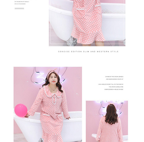 Trendy Pink Dots Pattern Decorated Leisure Dress,Long Dress