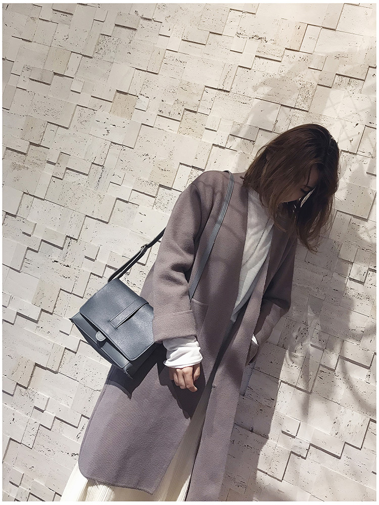 Fashion Gray Pure Color Decorated Square Shape Shoulder Bag,Shoulder bags