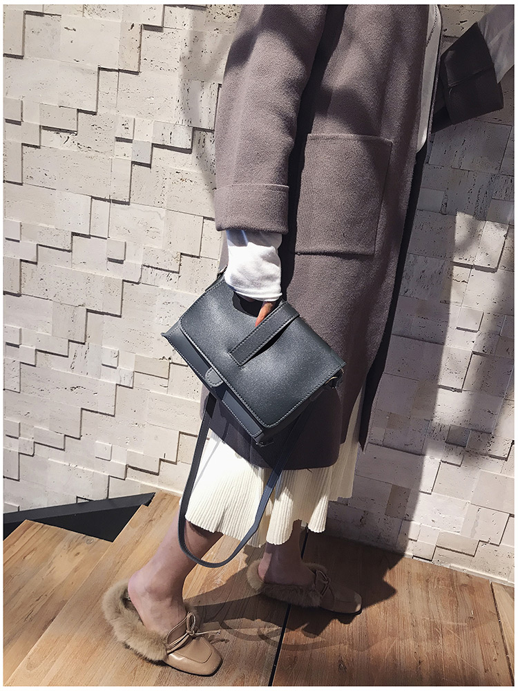 Fashion Black Pure Color Decorated Square Shape Shoulder Bag,Shoulder bags