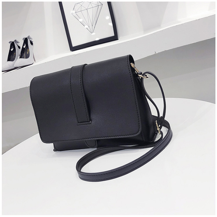 Fashion Black Pure Color Decorated Square Shape Shoulder Bag,Shoulder bags