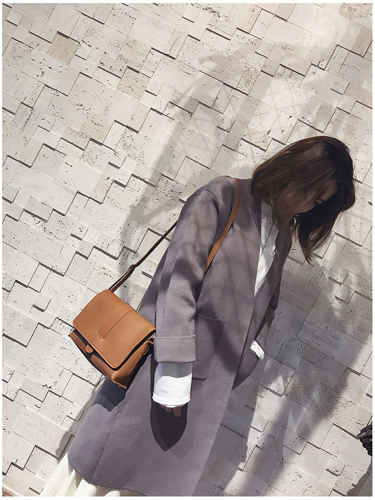 Fashion Brown Pure Color Decorated Square Shape Shoulder Bag,Shoulder bags