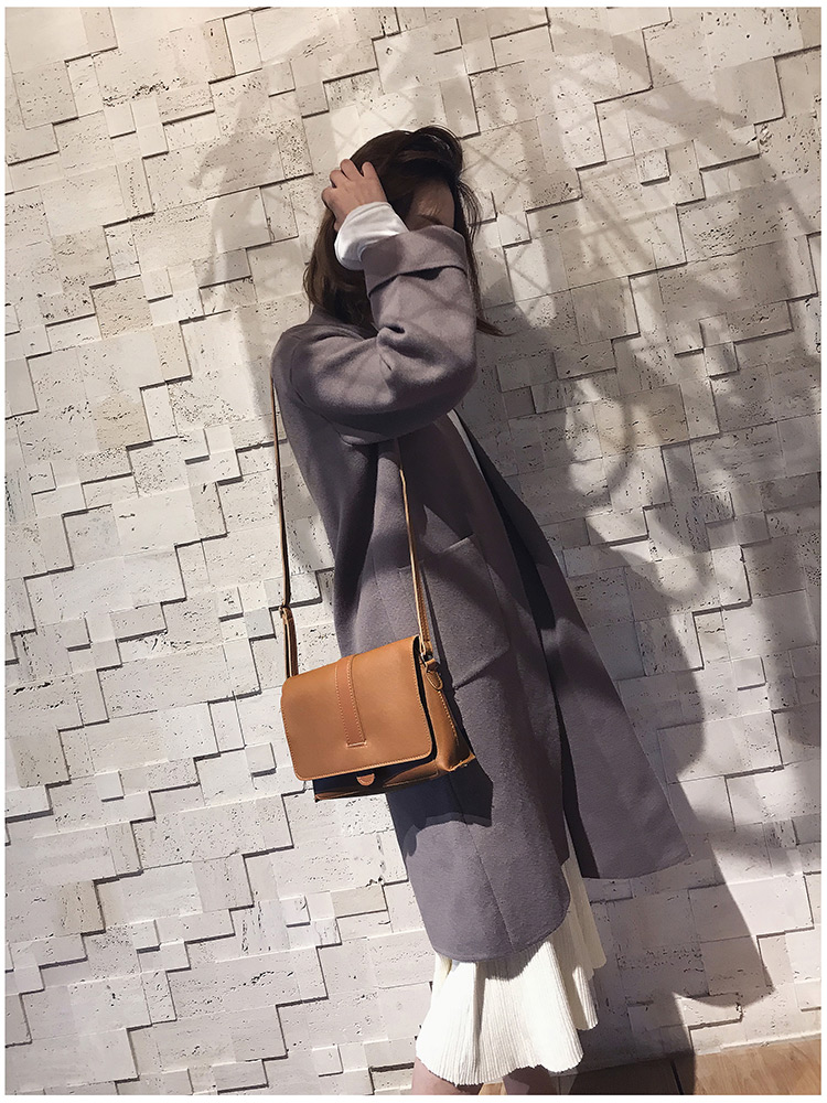 Fashion Gray Pure Color Decorated Square Shape Shoulder Bag,Shoulder bags