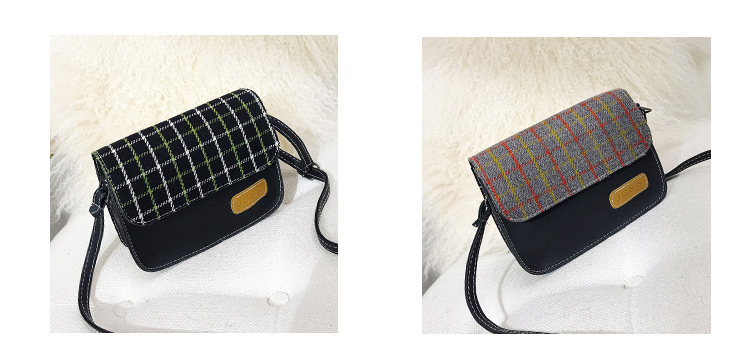 Fashion Khaki Grid Pattern Decorated Square Shape Bag,Shoulder bags
