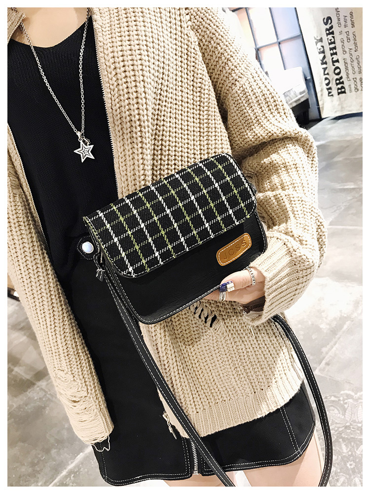 Fashion Gray Grid Pattern Decorated Square Shape Bag,Shoulder bags