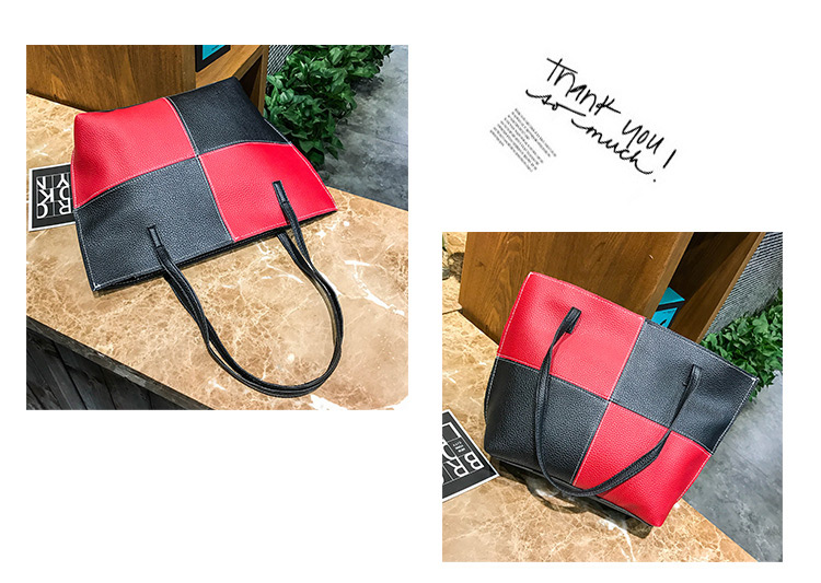 Fashion Light Brown+black Color Matching Decorated Handbag(4pcs),Messenger bags