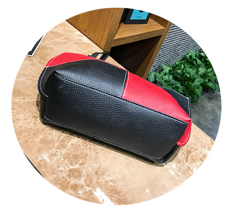 Fashion Gray+black Color Matching Decorated Handbag(4pcs),Messenger bags
