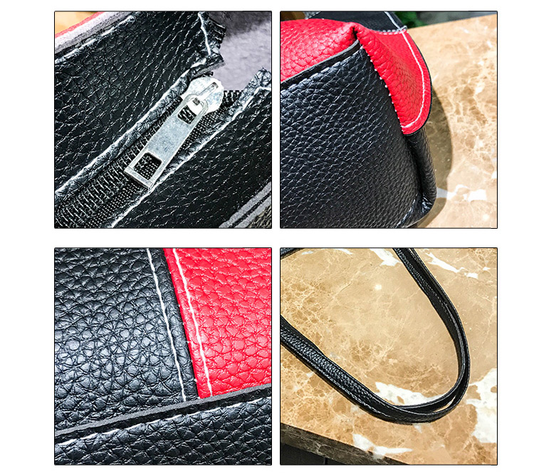 Fashion Pink+black Color Matching Decorated Handbag(4pcs),Messenger bags