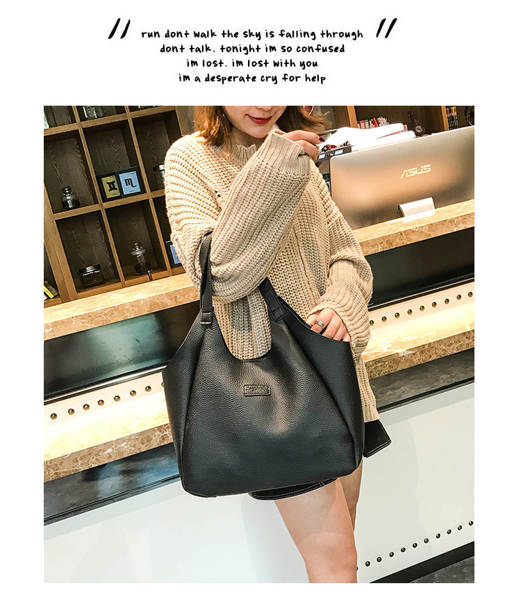 Fashion Brown Pure Color Decorated Shoulder Bag (4pcs),Messenger bags