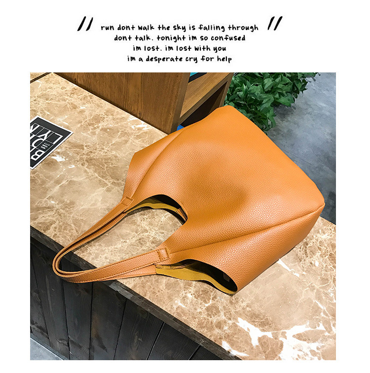 Fashion Black Pure Color Decorated Shoulder Bag (4pcs),Messenger bags