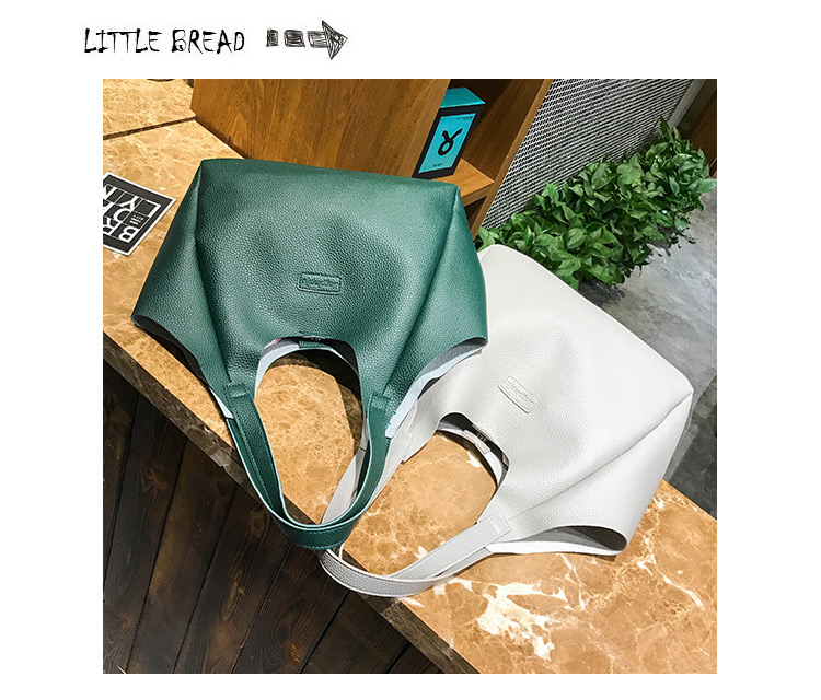 Fashion Green Pure Color Decorated Shoulder Bag (4pcs),Messenger bags