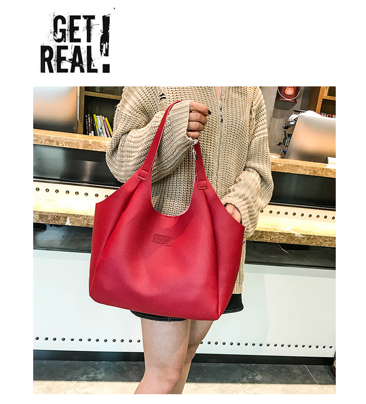 Fashion Red Pure Color Decorated Shoulder Bag (4pcs),Messenger bags