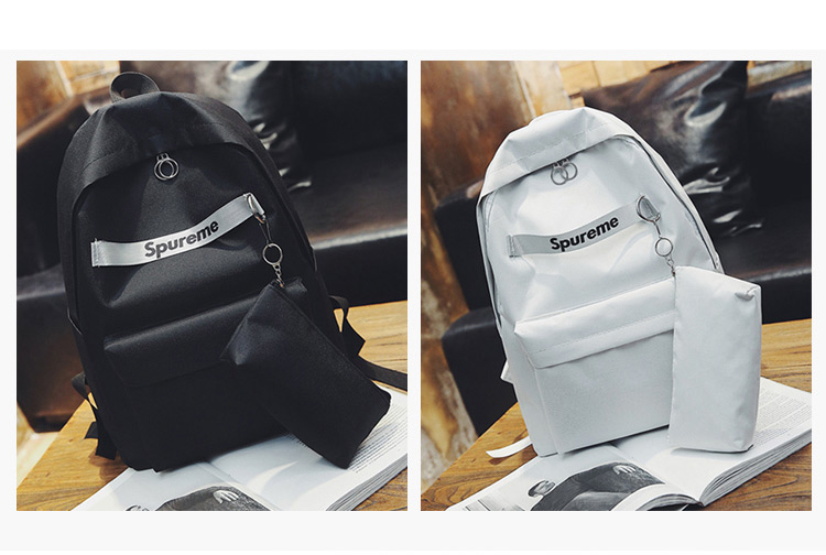 Fashion Black Letter Pattern Decorated Backpack(2pcs),Backpack
