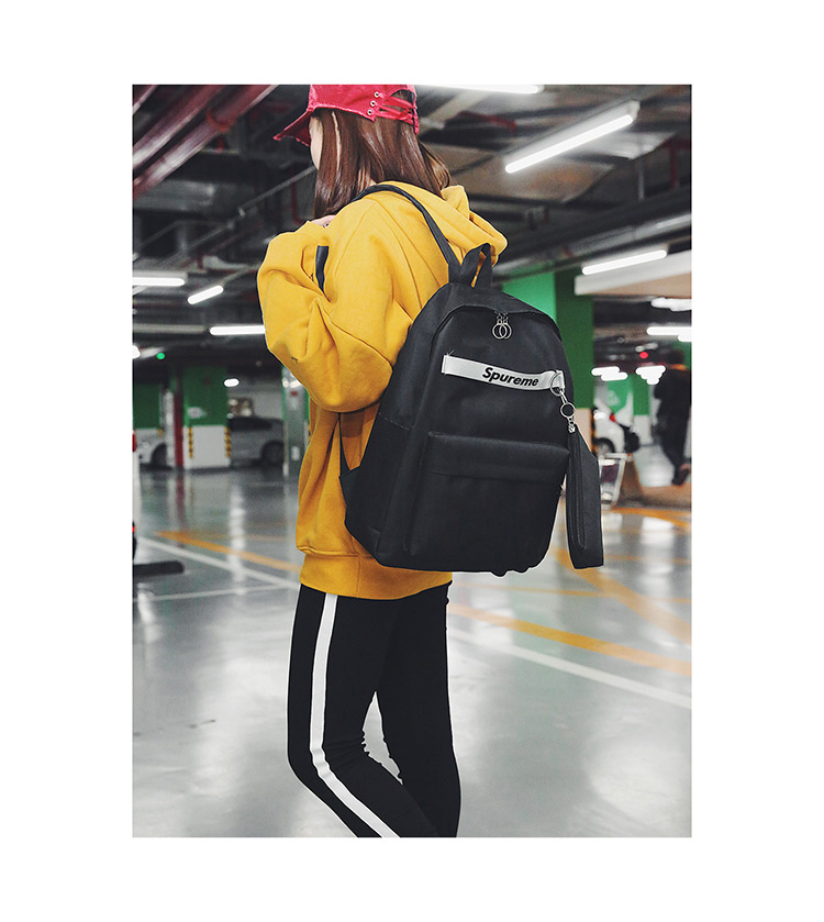 Fashion Black Letter Pattern Decorated Backpack(2pcs),Backpack