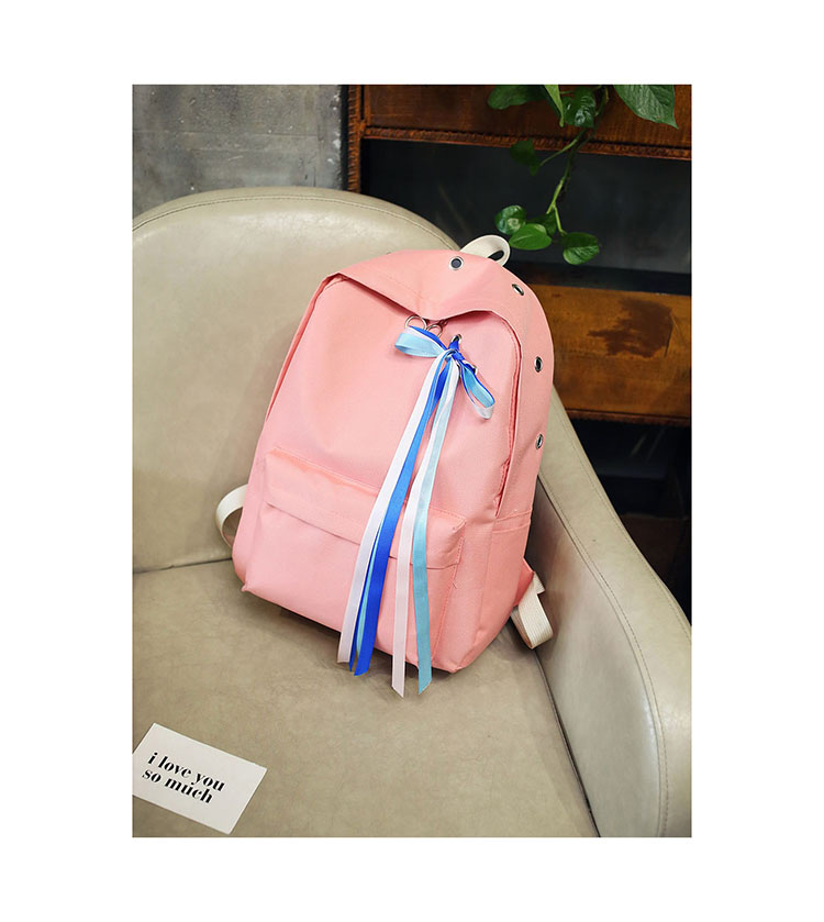 Fashion Red Ribbons Decorated Simple Backpack,Backpack
