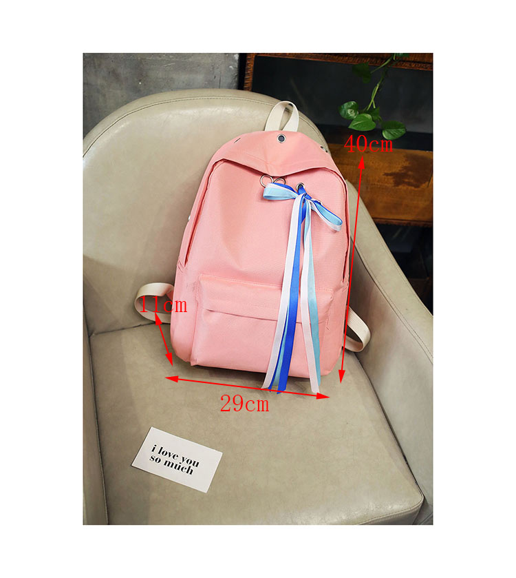 Fashion Pink Ribbons Decorated Simple Backpack,Backpack