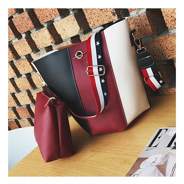 Fashion Red Start Pattern Decorated Shoulder Bag(2pcs),Shoulder bags