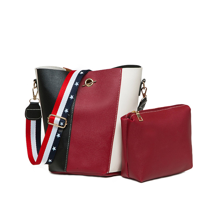 Fashion Red Start Pattern Decorated Shoulder Bag(2pcs),Shoulder bags
