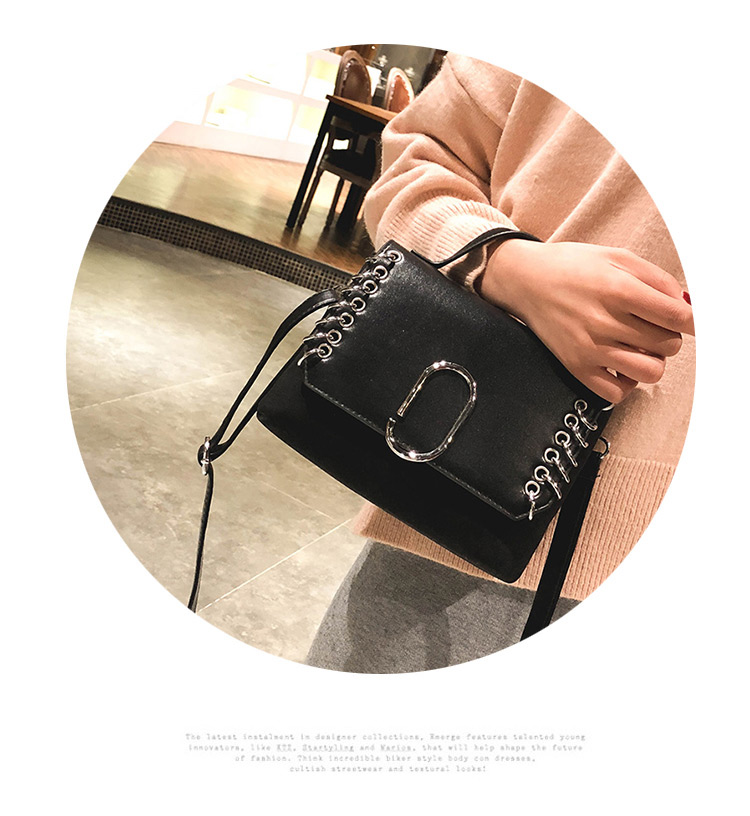 Fashion Black Circular Ring Decorated Pure Color Handbag,Handbags