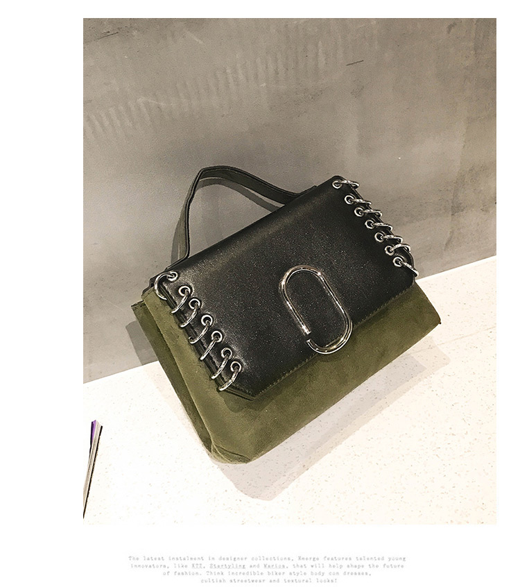 Fashion Black Circular Ring Decorated Pure Color Handbag,Handbags