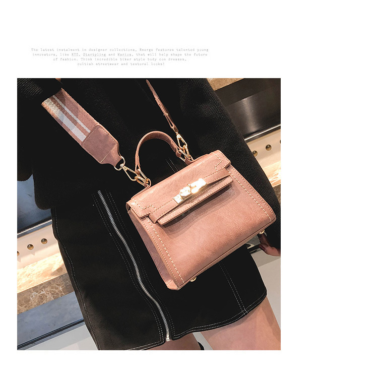 Fashion Pink Buckle Decorated Pure Color Shoulder Bag,Handbags