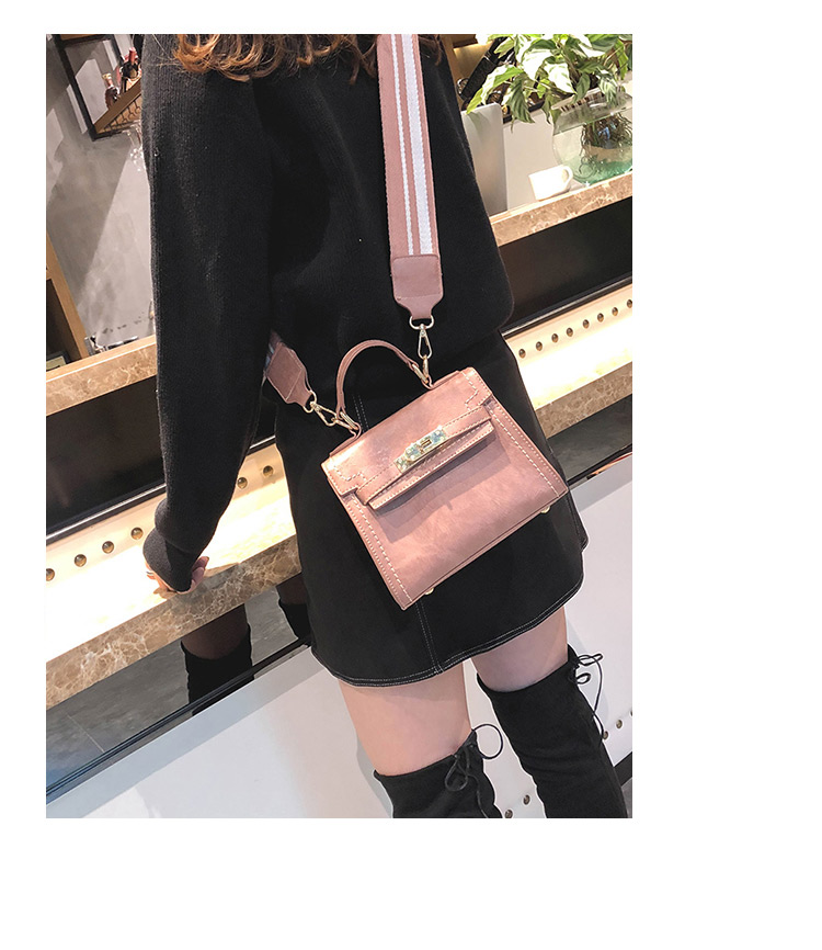 Fashion Pink Buckle Decorated Pure Color Shoulder Bag,Handbags