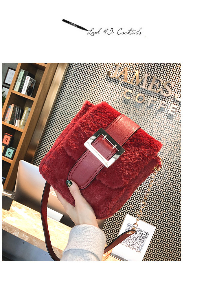 Fashion Red Pure Color Decorated Shoulder Bag,Shoulder bags
