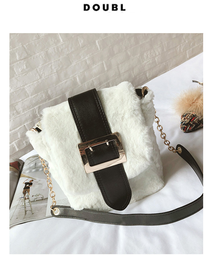 Fashion White Pure Color Decorated Shoulder Bag,Shoulder bags