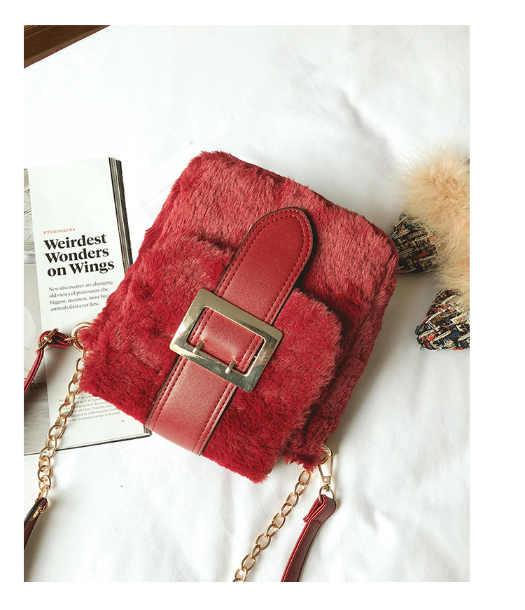Fashion Red Pure Color Decorated Shoulder Bag,Shoulder bags