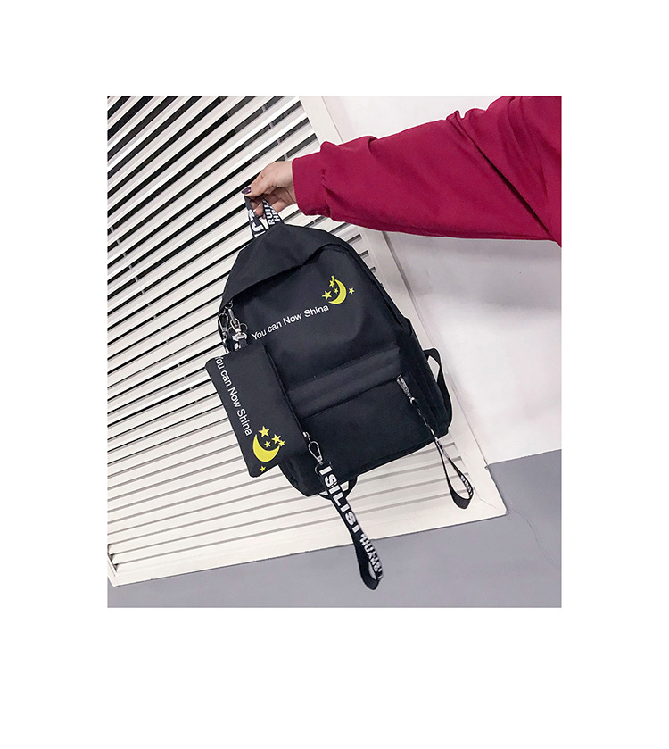 Fashion Dark Khaki Moon&stars Pattern Decorated Backpack,Backpack