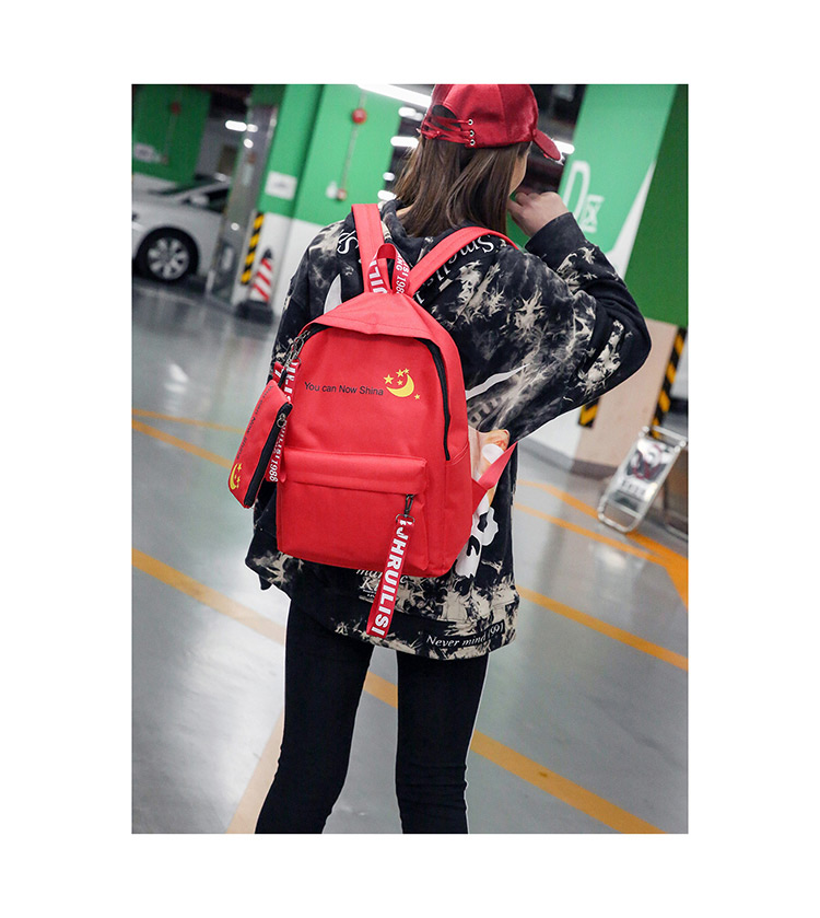 Fashion Red Moon&stars Pattern Decorated Backpack,Backpack