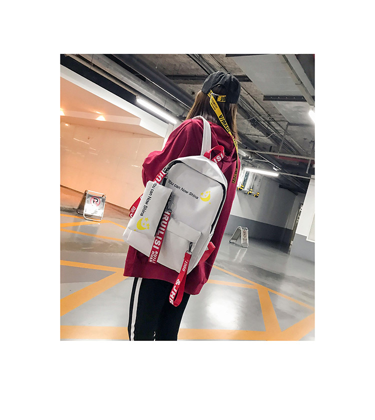 Fashion White Moon&stars Pattern Decorated Backpack,Backpack