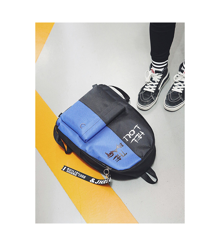 Fashion Dark Blue Letter Pattern Decorated Backpack,Backpack