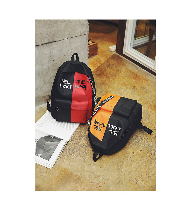 Fashion Orange Letter Pattern Decorated Backpack,Backpack