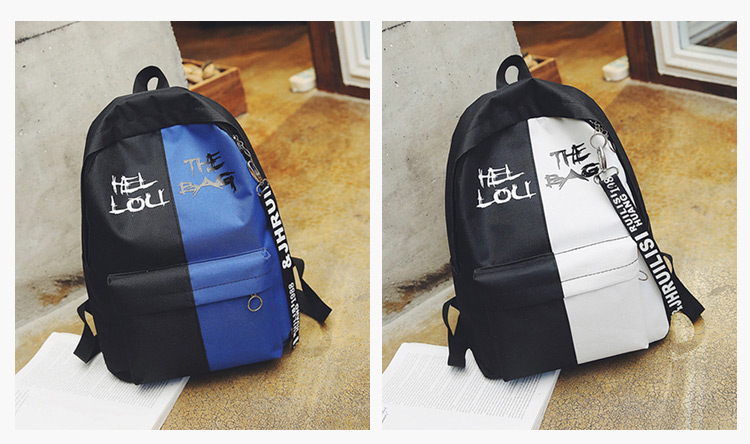 Fashion Dark Blue Letter Pattern Decorated Backpack,Backpack