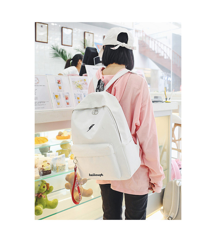 Fashion White Letter Pattern Decorated Backpack,Backpack