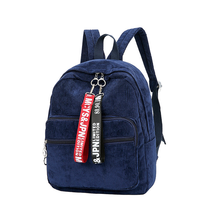 Fashion Dark Blue Ribbons Decorated Simple Backpack,Backpack