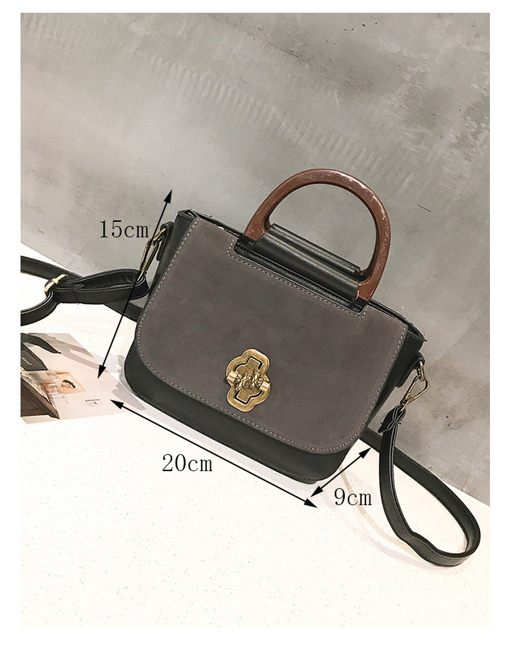 Fashion Gray Buckle Decorated Square Shape Handbag,Handbags
