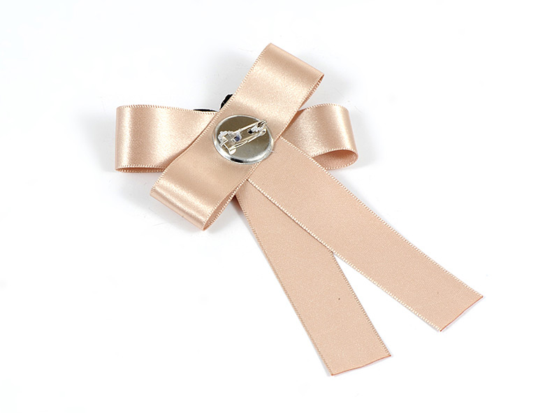 Trendy Beige Embroidered Bee Design Bowknot Brooch,Korean Brooches