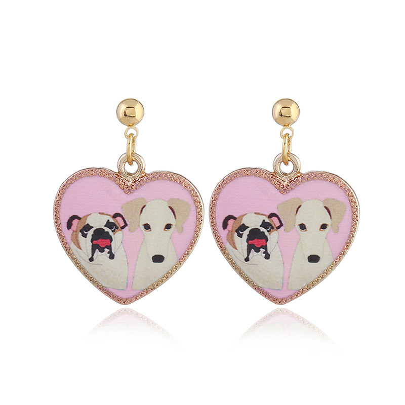Lovely Pink Heart Shape Decorated Earrings,Drop Earrings