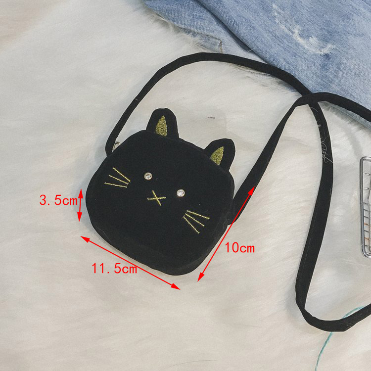 Lovely Black Cat Shape Decorated Bag,Messenger bags