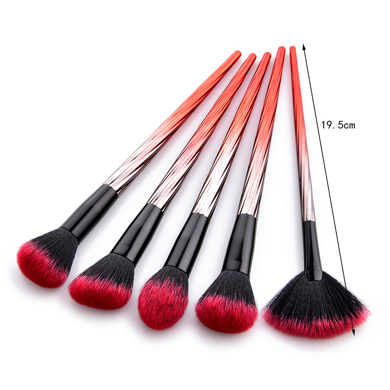 Fashion Red Color-matching Decorated Brushes (5pcs),Beauty tools