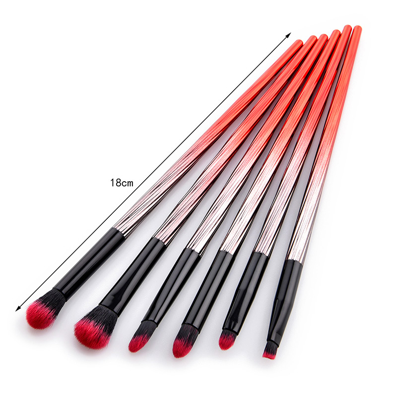 Fashion Red Color-matching Decorated Brushes (6pcs),Beauty tools