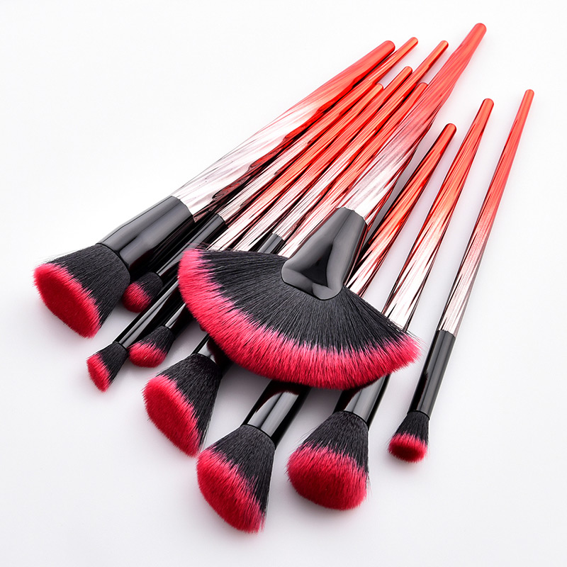 Fashion Red Color-matching Decorated Brushes (10pcs),Beauty tools