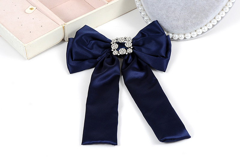 Elegant Navy Square Shape Decorated Bowknot Brooch,Korean Brooches